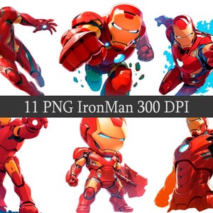 ClipArt IronMan Superhero Antihero PNG Clipart Bundle, Scrapbooking, Fan Art Clip Art, Printable file, Sublimation, Transparent png