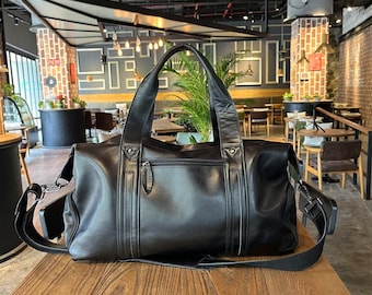 Genuine Leather Duffel Bag | Cowhide | Travel Bag | Luxury | High-End