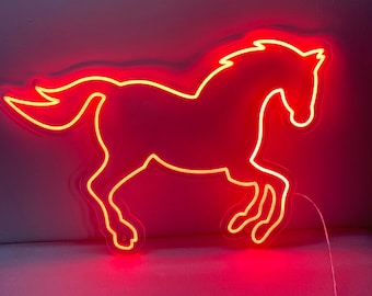 Luce al neon a forma di cavallo, decorazioni a forma di cavallo, decorazioni per la stanza a forma di cavallo, decorazioni murali a forma di cavallo