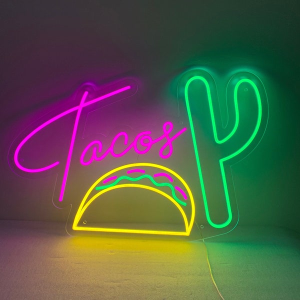 Tacos Neon Light Sign, Tacos Led Light, Mexican Food Tacos Neon Lights, Tacos Shop Decor