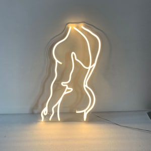 Insegna al neon per uomo, decorazione da parete per camera da letto per uomo, arte maschile, arte da parete per uomo, cartello con arte da parete per corpo di uomo, arte per uomo