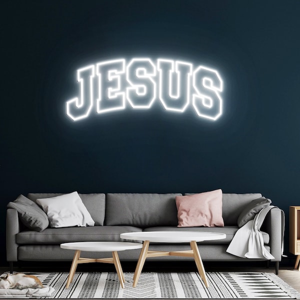 Jesus Neon Schild, Jesus Neonlicht Wandkunst, Jesus Dekor, Jesus Home Sign