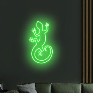 Luz de neón de geco, decoración de letrero de neón de geco, letrero de neón de lagarto, letrero de neón para dormitorio, regalo para amantes de los gecos, decoración de pared de gecos