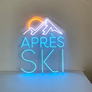Insegna al neon Apres Ski, Apres Ski, occhiali da sci, insegna Apres Ski personalizzata, decorazione da parete per sci, regalo per sciatore