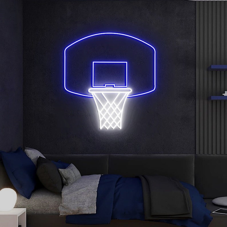 Basketball Hoop Neon Light Basketball Hoop Room Decor Etsy