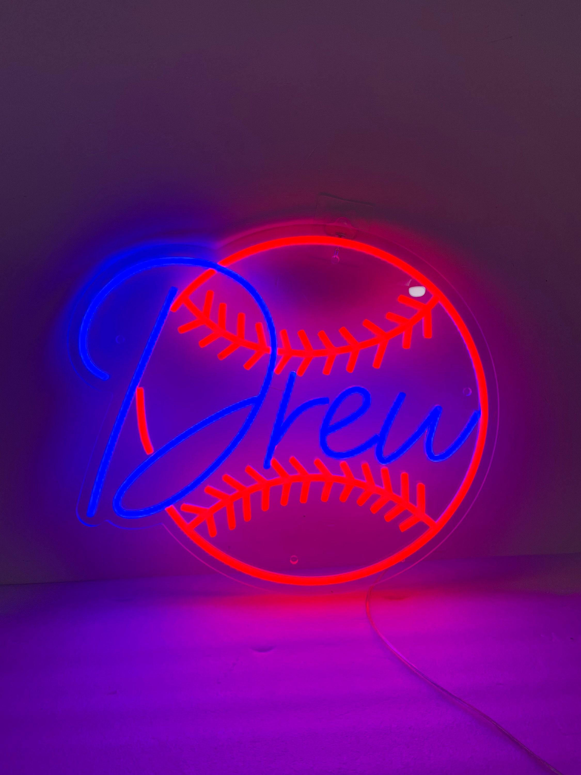 Custom Neon Sign Baseball, Personalized Baseball Name Sign, Boys ...