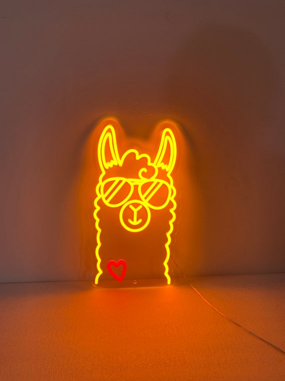 Llama Neon Light Neon Sign Light Decor Llama Pop Bedroom Neon
