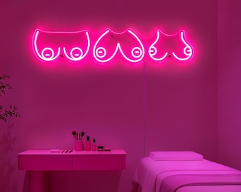 Breast Neon Sign, Breast Art, Body Positivity Wall Art, Feminist Wall Art, Woman Body Positive, Body Positive Art, Breast Cancer Awareness