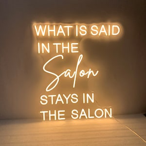 What is Said in the Salon Stays in the Salon, Salon Neon Sign, Neon Light Sign for Salon Wall Decorations, Salon Sign, Beauty Salon Decor image 3