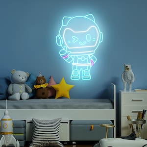 Robot Neon Light, Robot Neon Sign Light Decor, Bedroom Neon Lights, Home Neon Lights, Robot Wall Art Decoration