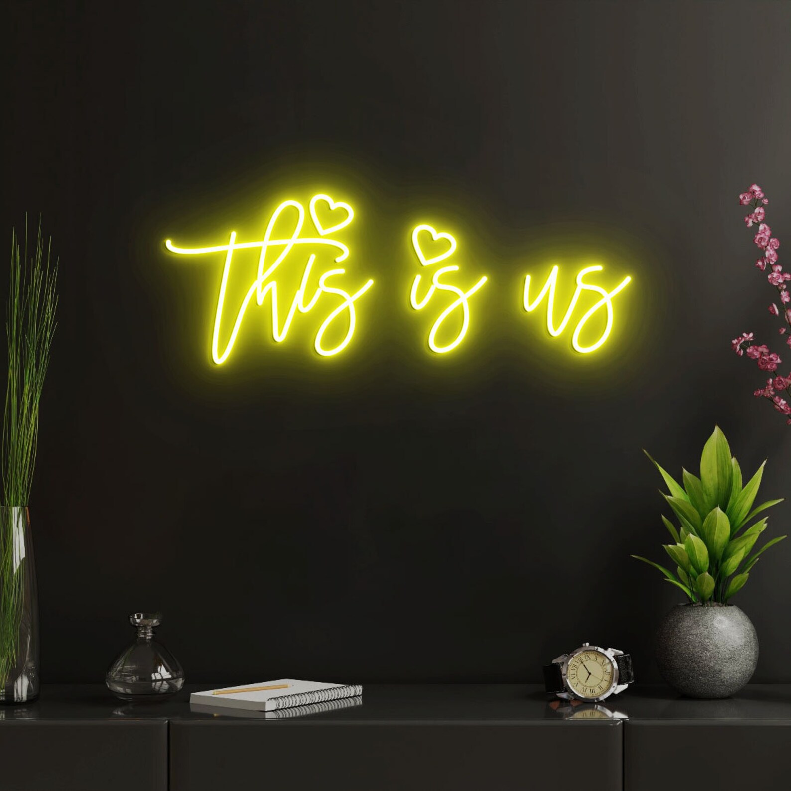 This is Us Led Neon Sign This is Us Sign Wall Decor Family Etsy