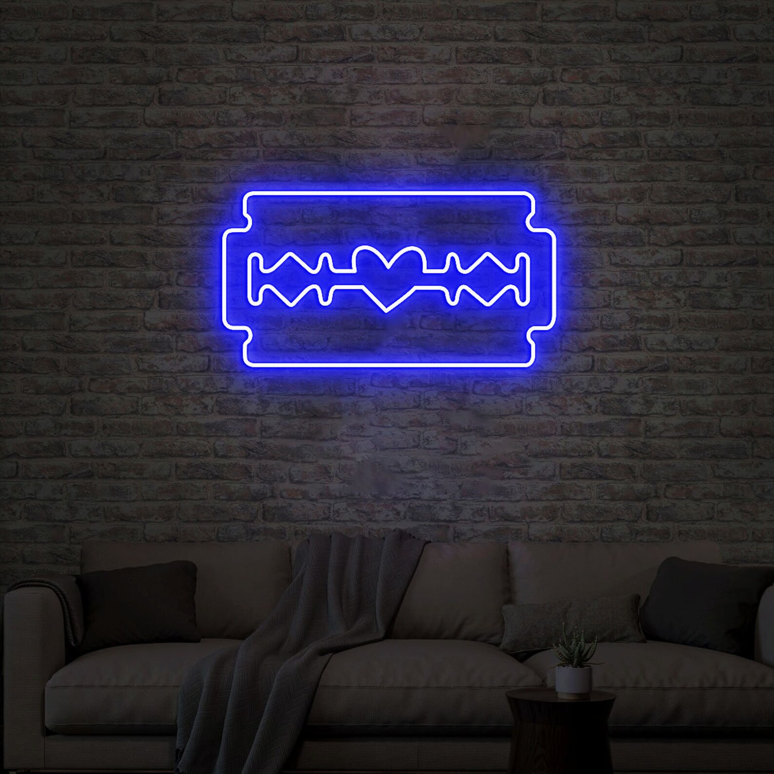 Key Word Sign Shaving Razor Razor Blade Neon Light, Neon Sign Light Decor, Barber Shop Neon Sign ...