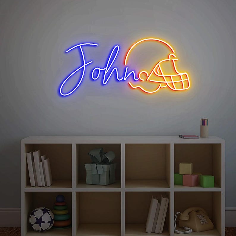 Custom Name Helmet Football Sign, Customized Football Helmet Wall Decor