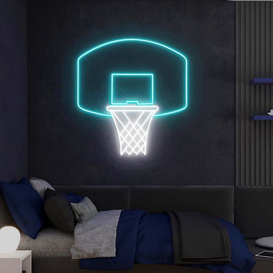 Basketball Hoop Neon Light Basketball Hoop Room Decor Etsy
