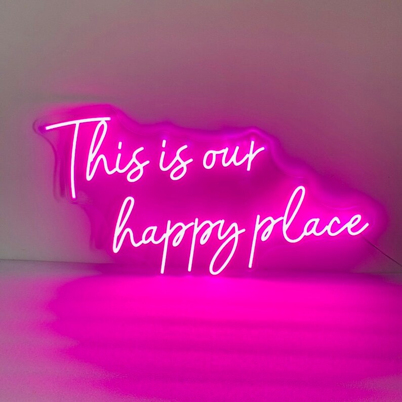 This is Our Happy Place Neon Light Sign Custom Living Room Etsy