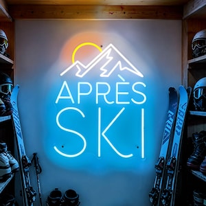 Apres Ski Leuchtreklame, Apres Ski, Skibrille, Benutzerdefiniertes Apres Ski Schild, Ski wanddekor, Geschenk für Skifahrer