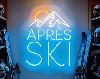 Apres Ski Neon Sign, Apres Ski, Ski Goggles, Custom Apres Ski Sign, Ski WAll Decor, Gift for Skier
