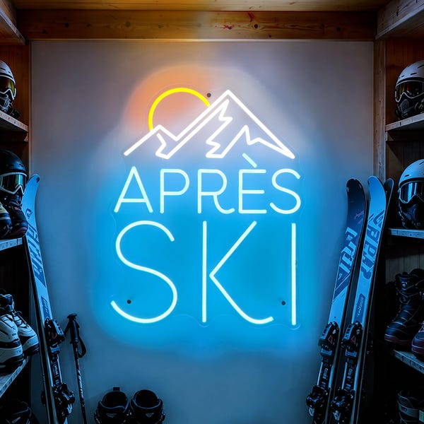Apres Ski Leuchtreklame, Apres Ski, Skibrille, Benutzerdefiniertes Apres Ski Schild, Ski wanddekor, Geschenk für Skifahrer