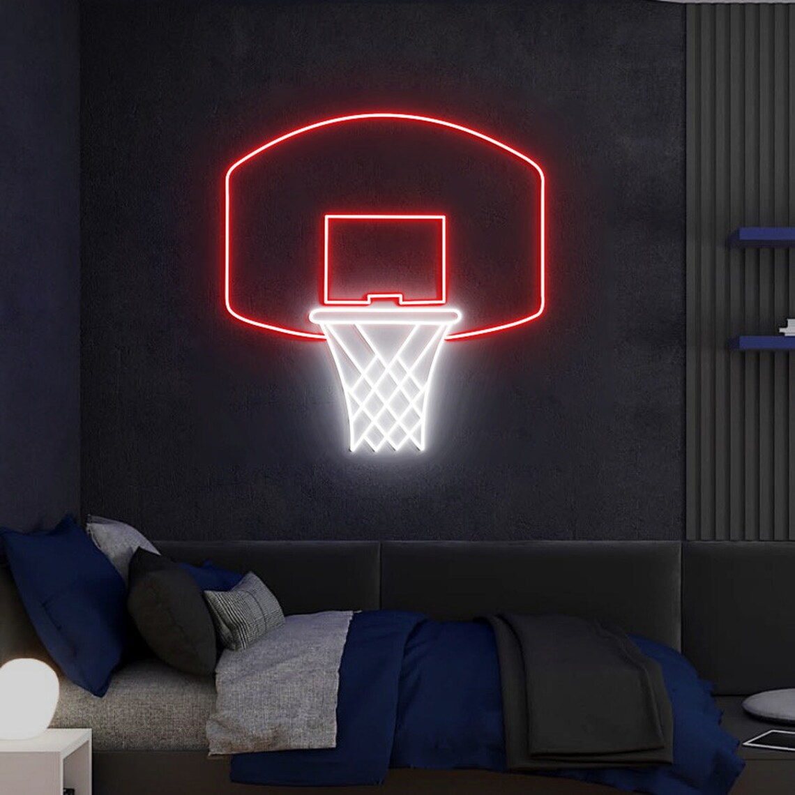 Basketball Hoop Neon Light Basketball Hoop Room Decor Etsy