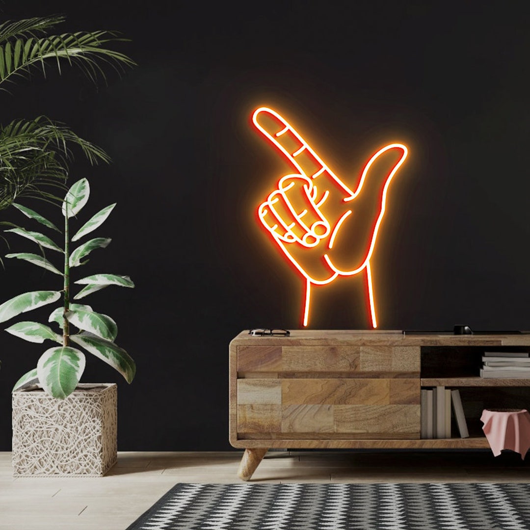 Texas Tech Hand Neon Sign Hand Gesture Guns Up Texas Tech Neon Sign 