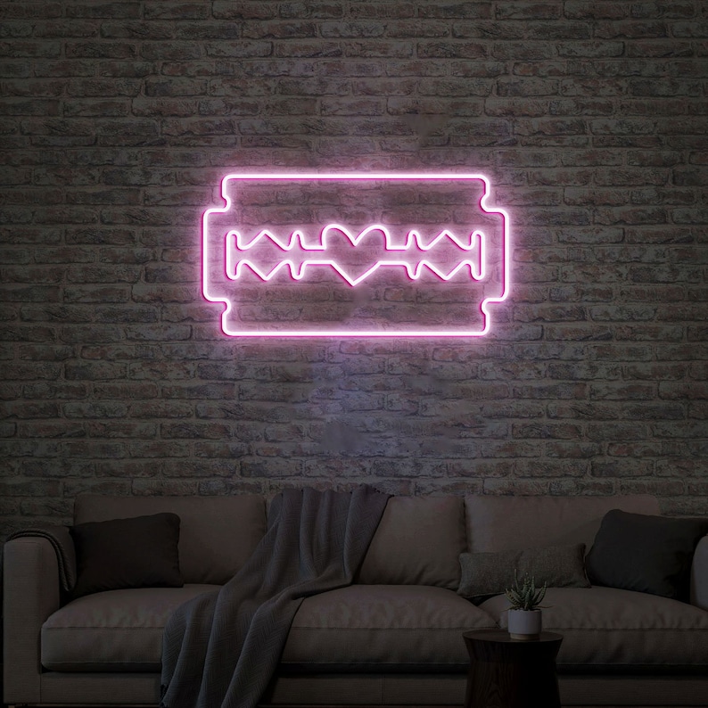 Razor Blade Neon Light Neon Sign Light Decor Barber Shop - Etsy