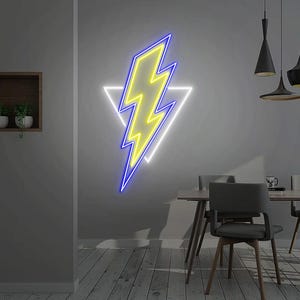 Lightning Bolt Neon Sign, Lightning Bolt Shape Wall Art, Thunder Bolt Lightning, Game Boy Room Decor, Bolt Gift for Kids