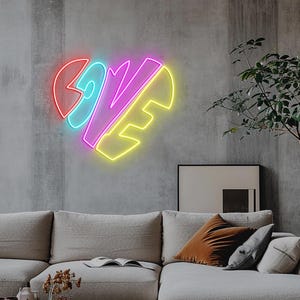 Liebe Neonlicht, Herz Neon Leuchtreklame-Licht-Dekor, Valentinstag Leuchtreklame, Liebe Herz Kunst, Hochzeitsdeko, Valentinstag Geschenk, Liebe Hauswanddekor