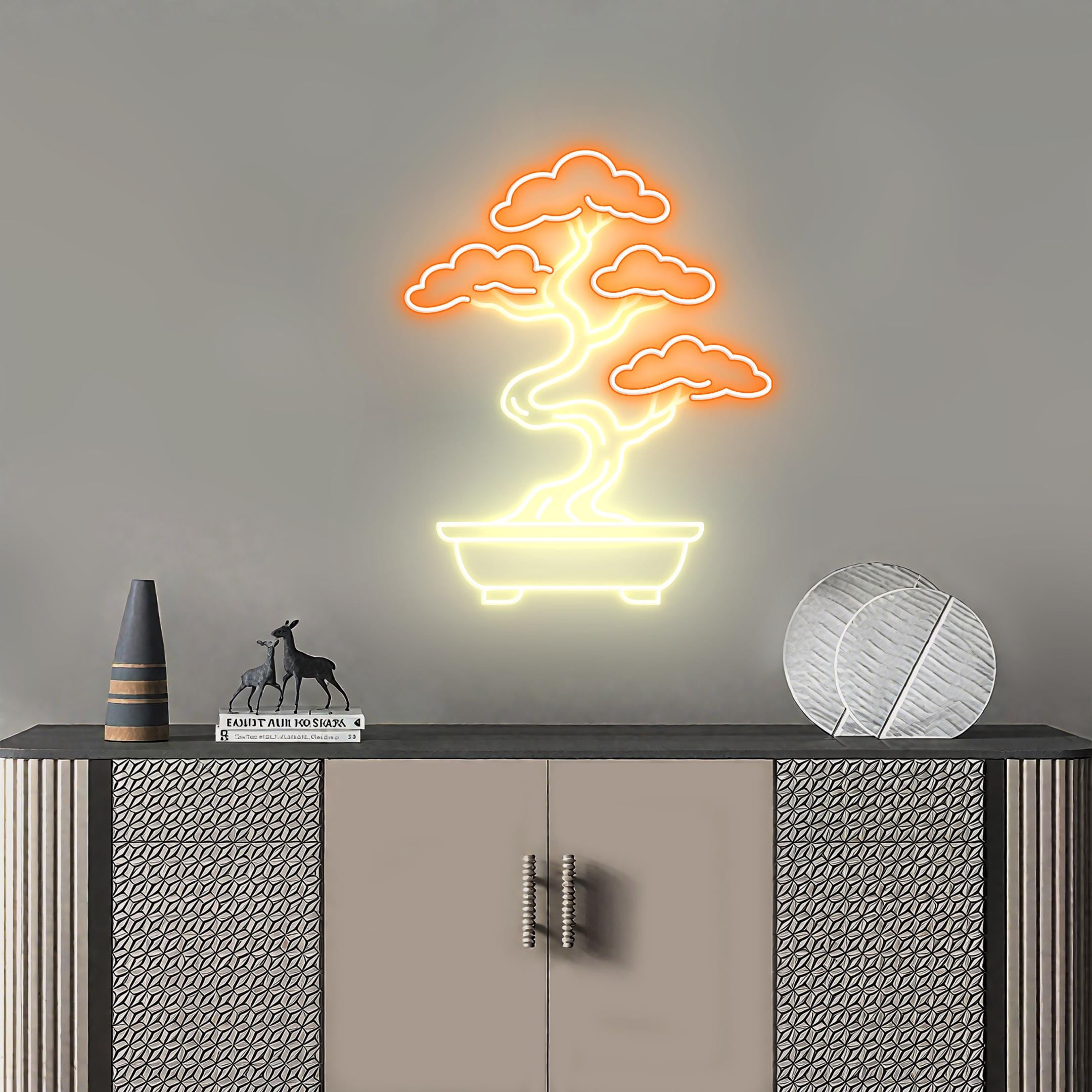 Japanese Bonsai Tree Neon Sign LED Wall Light for Zen Room Decor ...