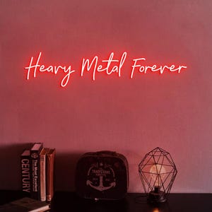 Heavy Metal Forever Neonschild, Custom Metal Band Neonlicht, Geschenk für Heavy Metal Fans, Heavy Metal Musikschild Raumdekor