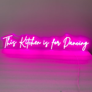 Questa cucina è per ballare, insegna luminosa al neon, decorazione della cucina, insegna da parete per cucina, insegna al neon per cucina