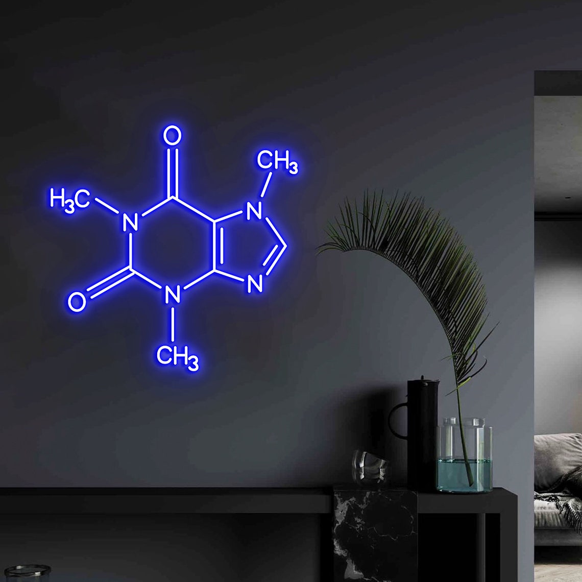 Caffeine Molecule Led Neon Sign Wall Decor Caffeine - Etsy