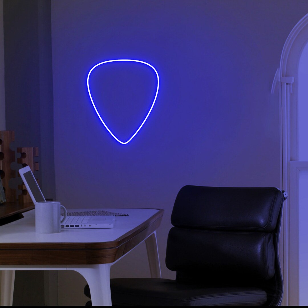 Guitar Pick Sign, Custom Guitar Pick Logo Sign, Sign for Guitar Room ...