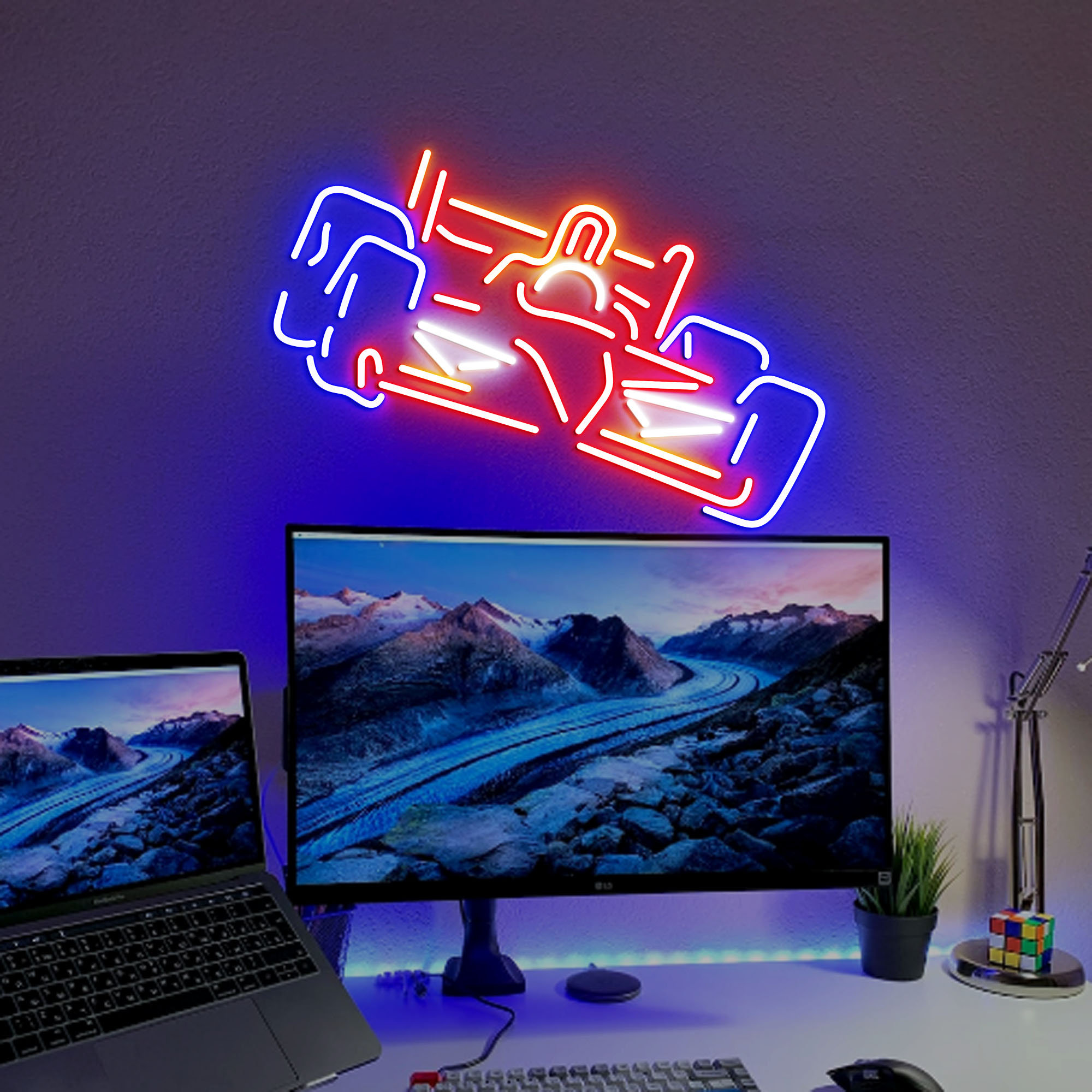 Race Car Neon Sign, Racing Car Neon Sign, Neon Sign Light Decor, Racing Car Bedroom Neon Sign, Racing Car Wall Decoration