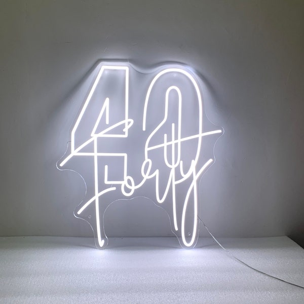 40 Forty Neon Sign, 40th Birthday Decorations,Custom Birthday Neon Light Sign, 40th Birthday Decor, 40th Birthday Neon Sign
