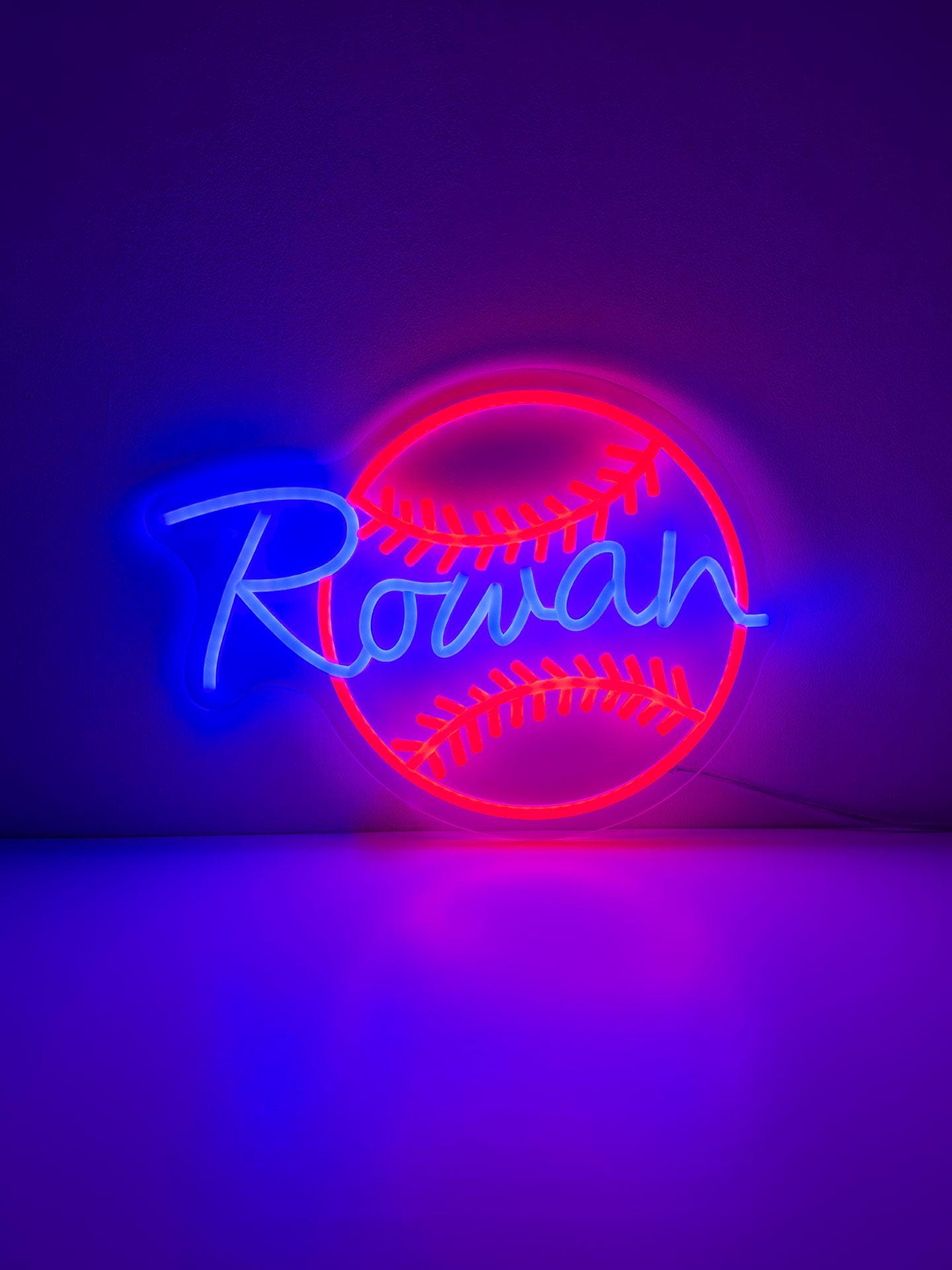 Custom Neon Sign Baseball, Personalized Baseball Name Sign, Boys ...