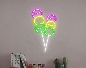 Placa de neon Mochi, Luz de neon Mochi fofa, Parede Mochi adorável para decoração de quarto, Decoração de quarto Kawaii Mochi, Decoração japonesa Mochi