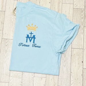 Symbol Mary shirt, Virgin Mary Totus Tuus, Totus Tuus shirt