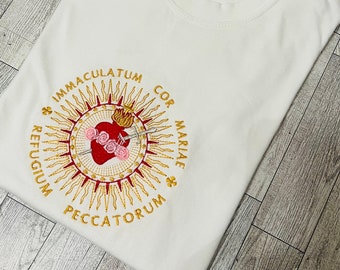 Immaculate heart of Mary, Mary of God, Catholic Shirt, Virgin Mary,Ave Maria Catholic Floral Women's T shirt, Catholic Gifts for Mary,