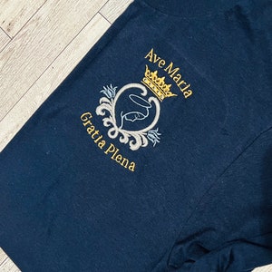 Ave Maria Gratia Plena, Virgin Mary shirt,Symbol Mary shirt, Virgin Mary Totus Tuus, Totus Tuus shirt,