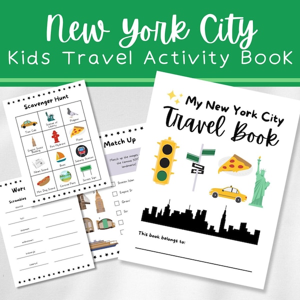 Mein New York City Reisebuch | Reiseaktivitäten für Kinder | Abenteuer NYC Reisetagebuch