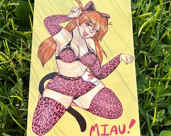A6 Mecha Pilot Cat girl mini print