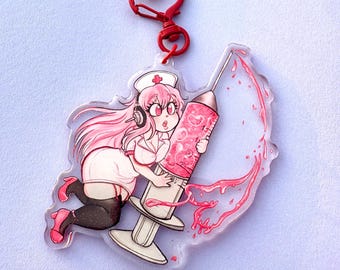 Super Sonico Nurse Keychain || Glittery Charm