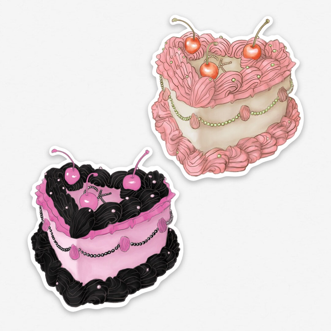 Die Cut Cake Stickers Deco Sticker Cake Illustration Coquette Aesthetic