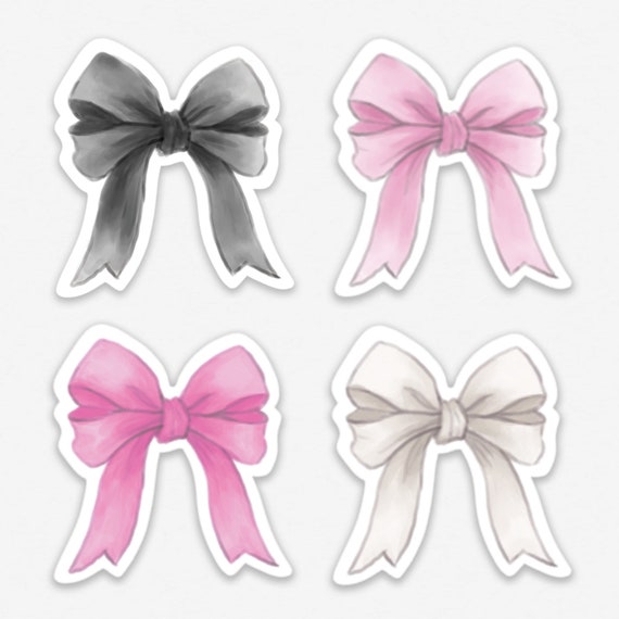 Die Cut Bow Stickers Coquette Sticker Ballerina Core Ribbon Bow Sticker 