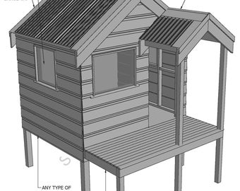 Cubby Haus - Spielhaus - bau eins mit deinen Kindern - Baupläne V2 (metrische Maße)