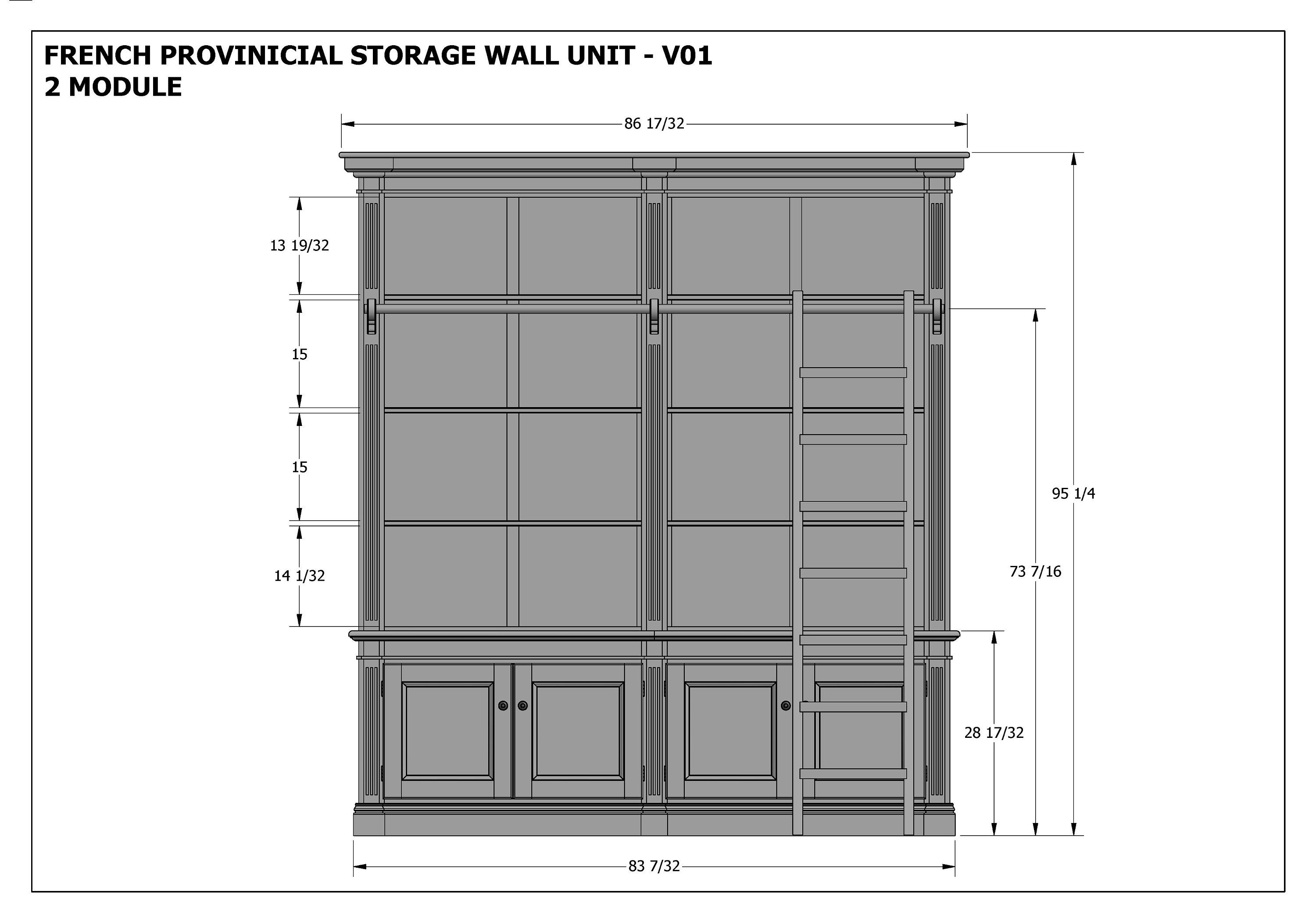 French Provincial Wall Storage Unit 2 Module - Make Your Own & SAVE ...