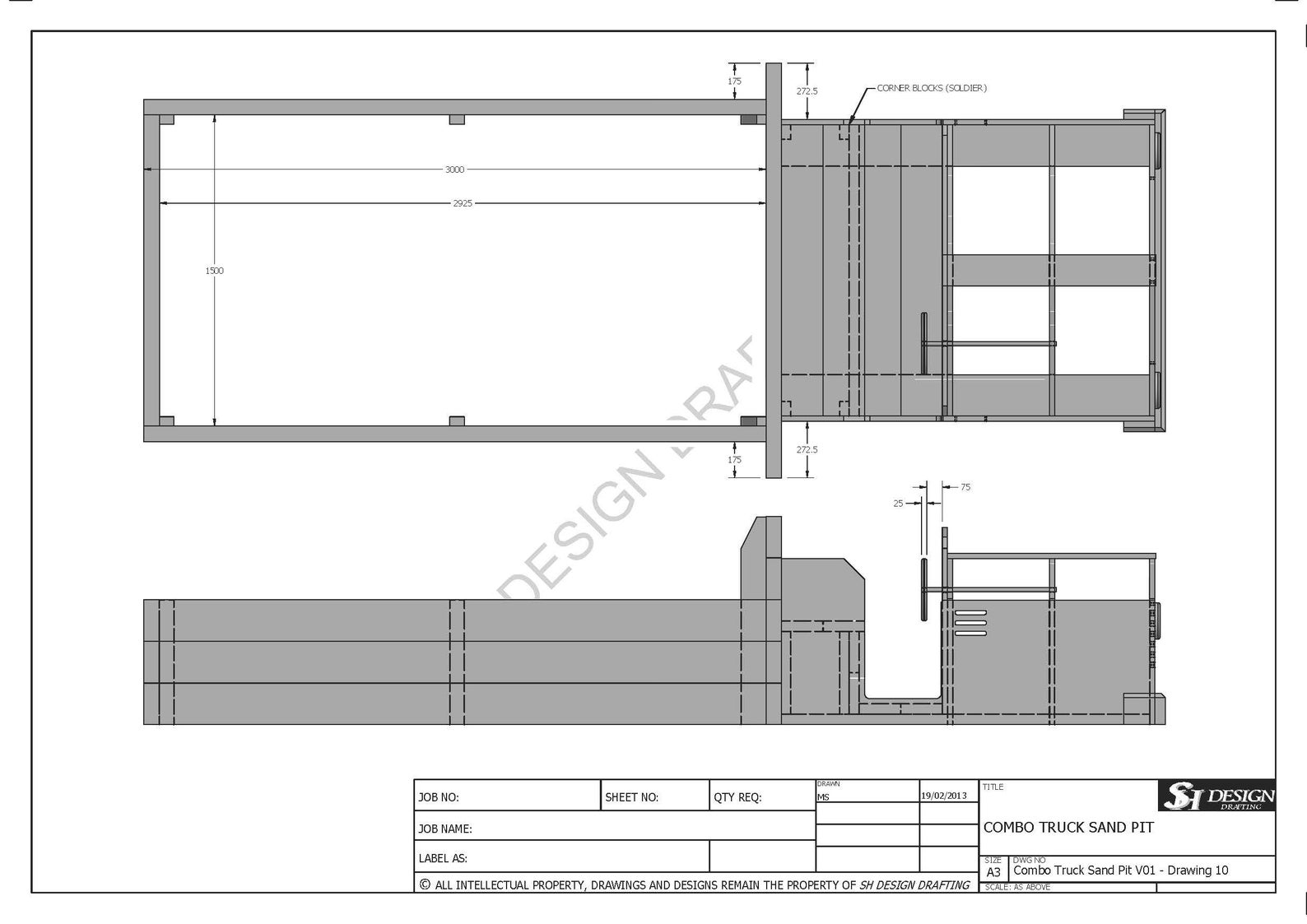 SH DESIGNS Truck Sand Pit & Toy Storage Combo Building Plans – Cubby House V1