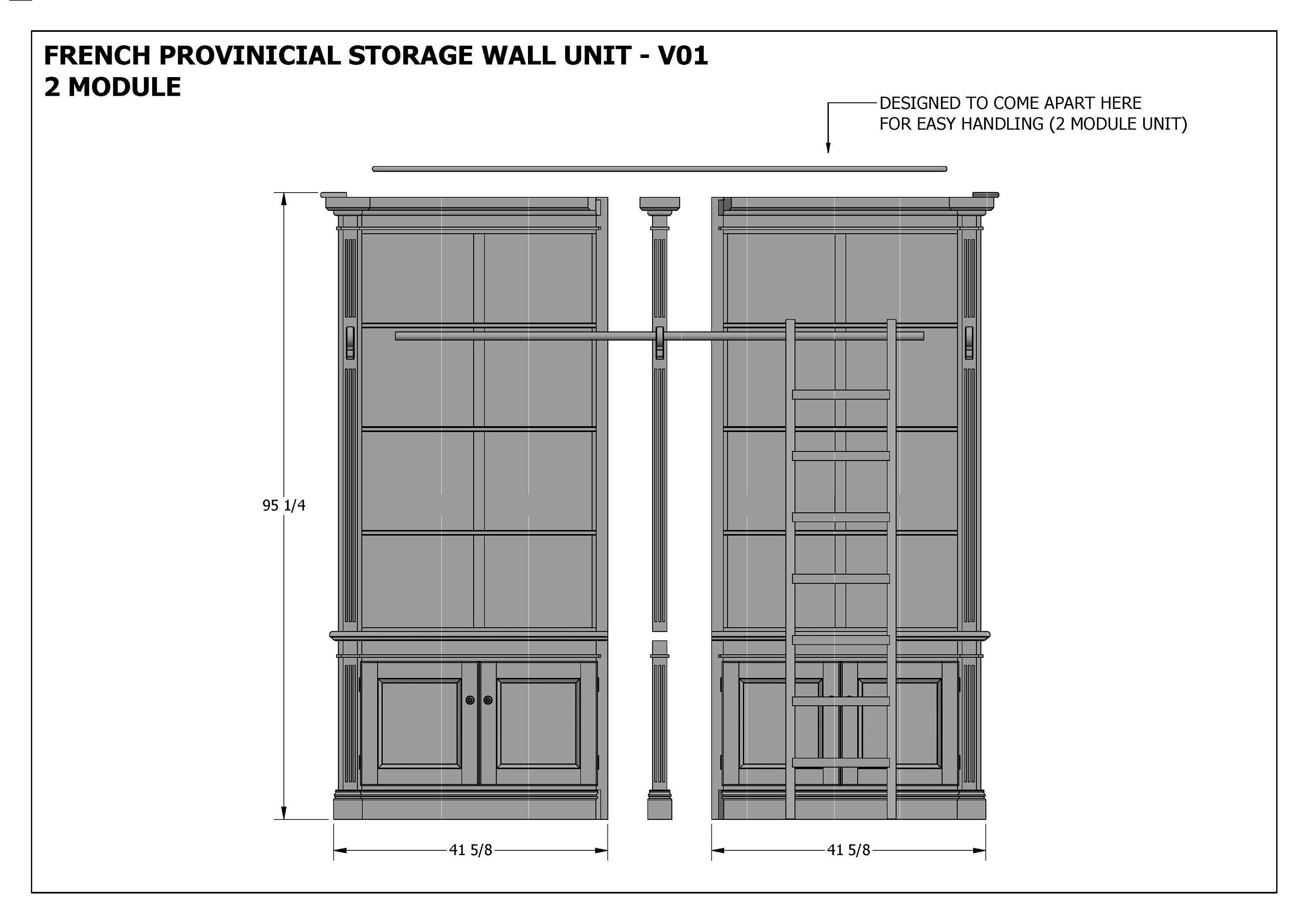 French Provincial Wall Storage Unit 2 Module - Make Your Own & SAVE ...
