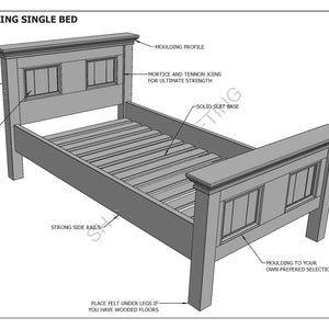 Crafton King Enkelsäng i Trä - Bygg Din Egen & SPARA - Byggplaner (mått imperialistiska)