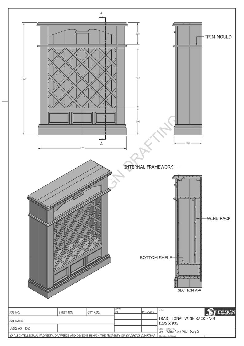 Solid Timer Wine Rack With Drawers - Make Your Own & SAVE - Building ...